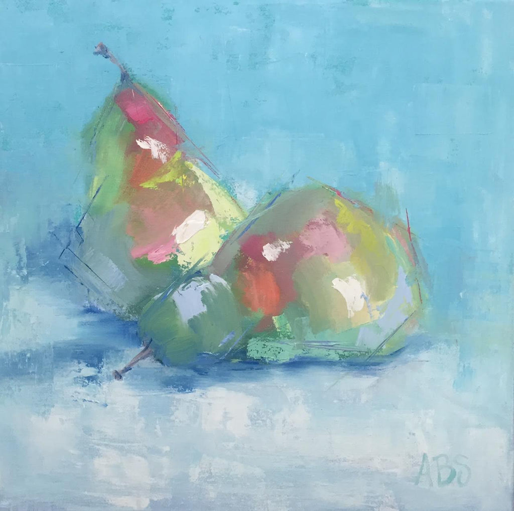 Two Pears painting Ann Schwartz - Christenberry Collection