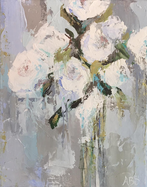 White Bouquet painting Ann Schwartz - Christenberry Collection