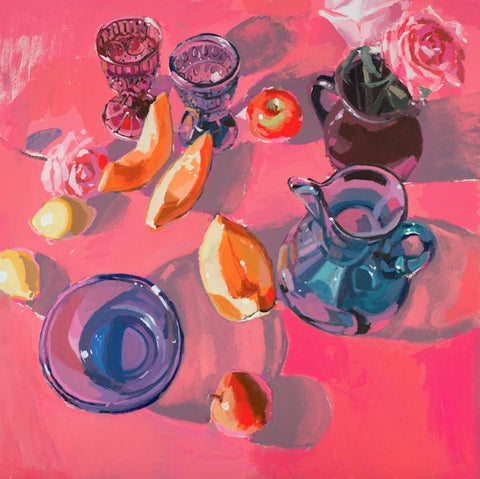 Cantaloupe and Honeycrisps painting Teil Duncan - Christenberry Collection