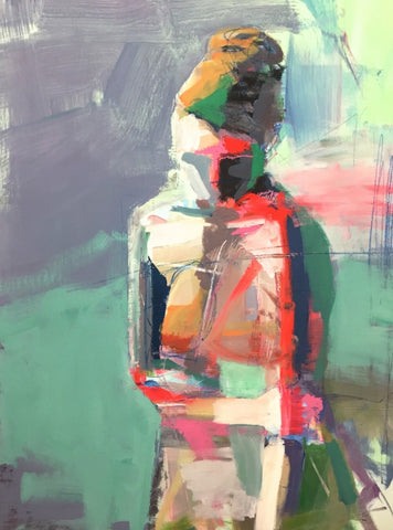 Emerald and Amethyst Figure painting Teil Duncan - Christenberry Collection