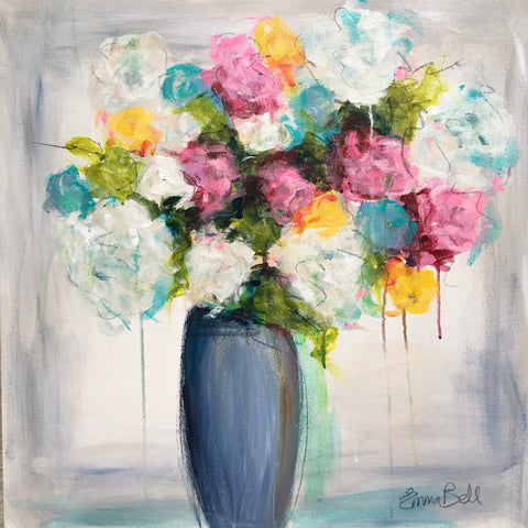 Bright Floral Vase painting Emma Bell - Christenberry Collection