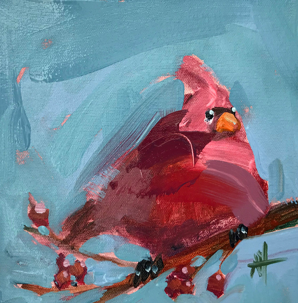 Cardinal No. 236 painting Angela Moulton - Christenberry Collection
