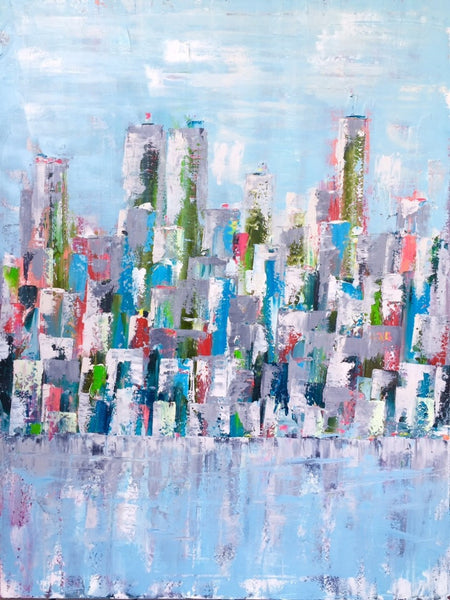 Urban Metropolis painting Emma Bell - Christenberry Collection