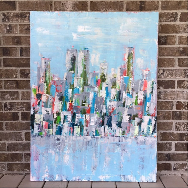 Urban Metropolis painting Emma Bell - Christenberry Collection