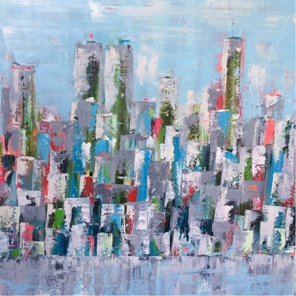 Urban Metropolis painting Emma Bell - Christenberry Collection