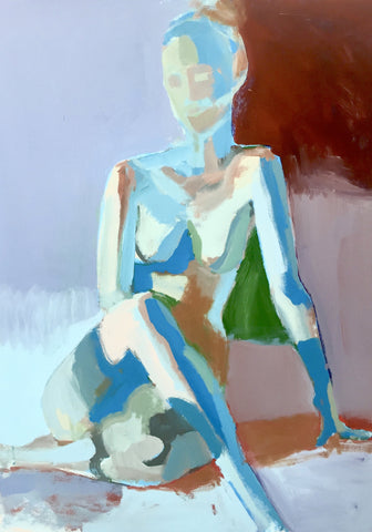 Sapphire Pose painting Teil Duncan - Christenberry Collection