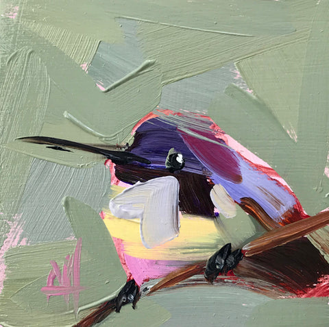 Hummingbird No. 232 painting Angela Moulton - Christenberry Collection
