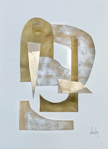 Gold Collage I painting Mary Kathryn Kendig - Christenberry Collection