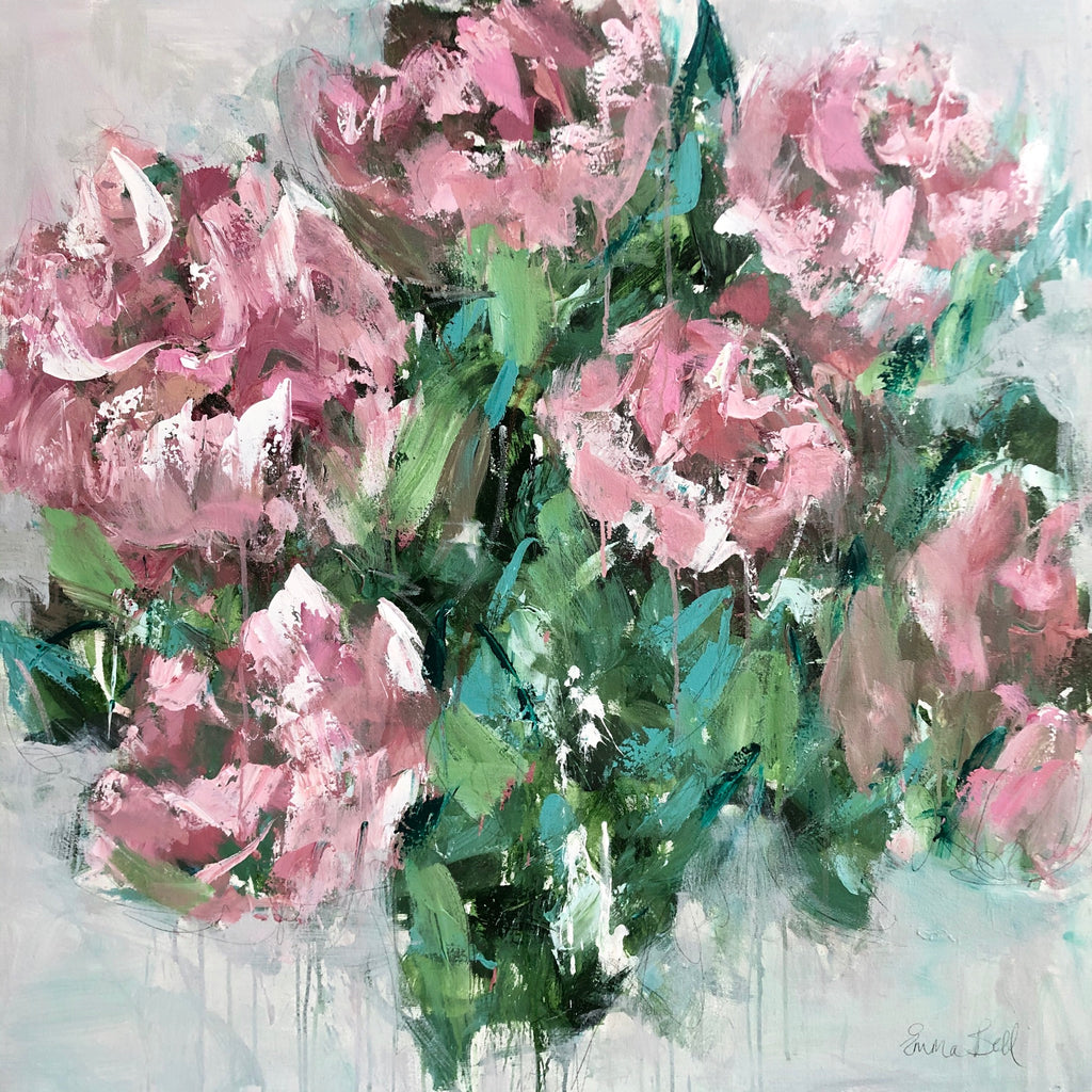 Wild Peonies painting Emma Bell - Christenberry Collection