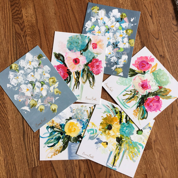 Mini Yellow Flowers painting Emma Bell - Christenberry Collection