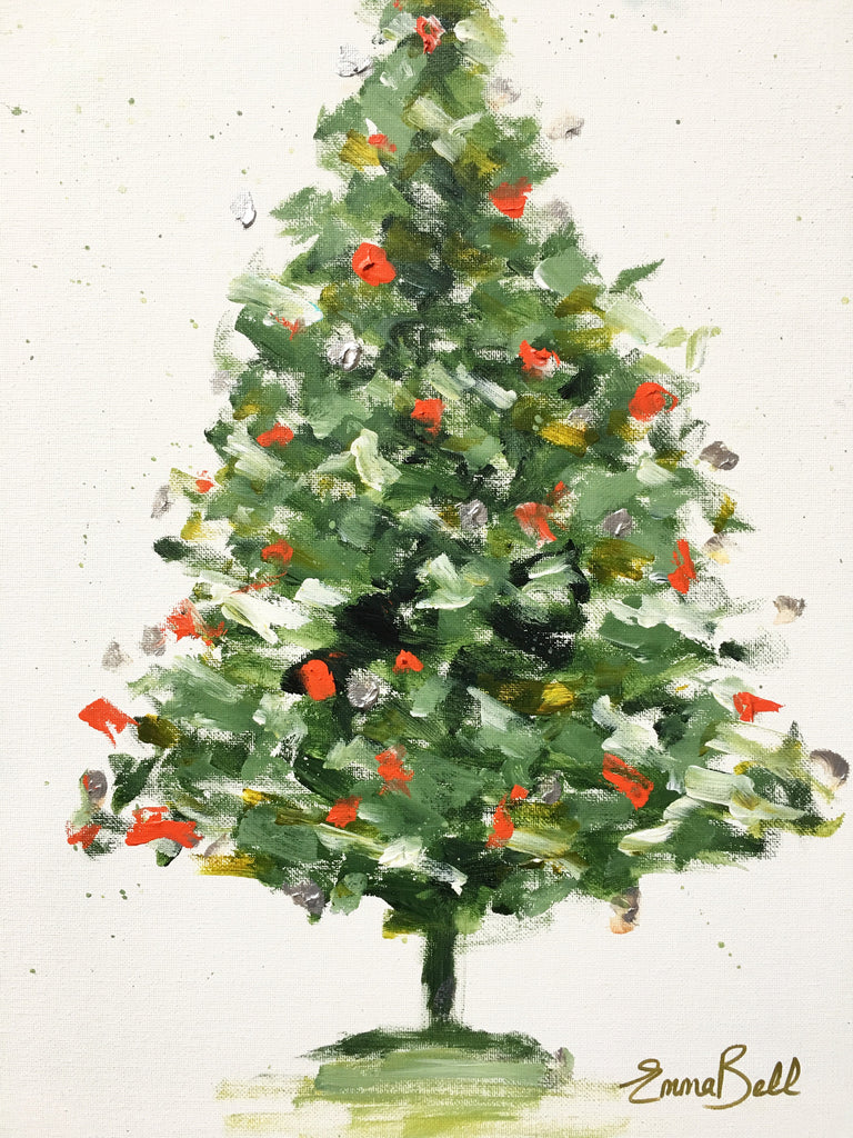 Green Christmas Tree painting Emma Bell - Christenberry Collection