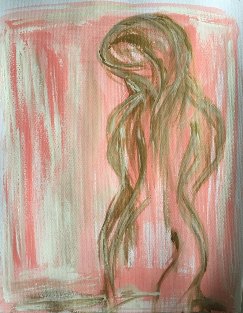 Figure Study Pink painting Michalle Sessions - Christenberry Collection