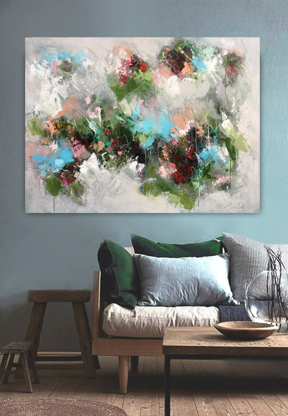 Rose Garden Abstract Giclee painting Emma Bell - Christenberry Collection