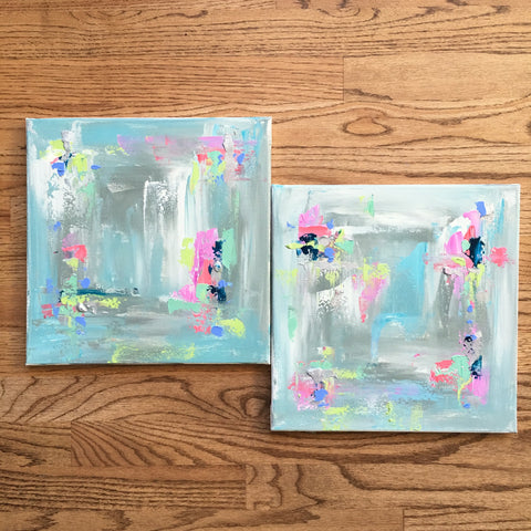 Summer Vibes Diptych painting Emma Bell - Christenberry Collection