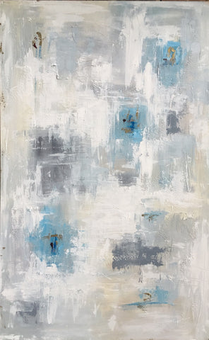 Pop of Blue and Gold painting Emma Bell - Christenberry Collection