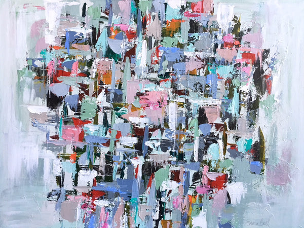 Muted Mint Intuition painting Emma Bell - Christenberry Collection