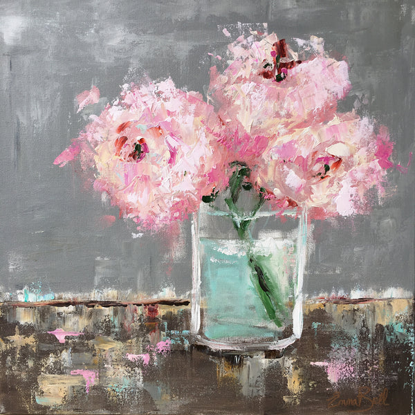 Peony Perfection painting Emma Bell - Christenberry Collection