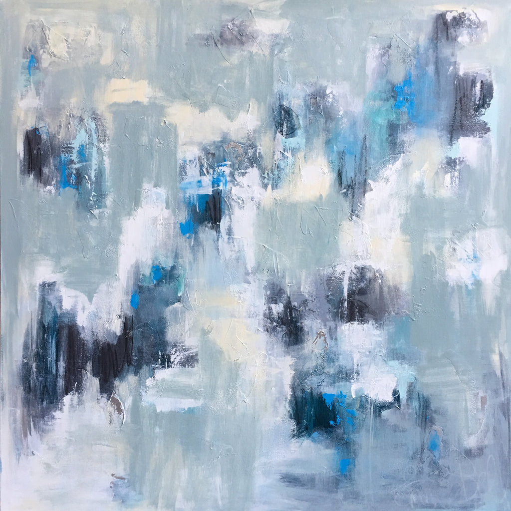 Aqua, Gray, and Green painting Emma Bell - Christenberry Collection