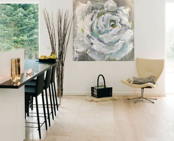One White Rose painting Emma Bell - Christenberry Collection
