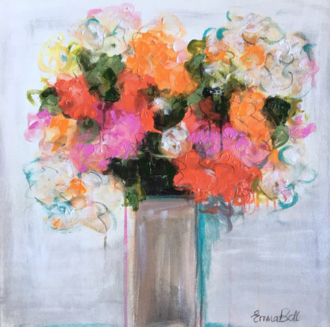 Bright Floral Vase 2 painting Emma Bell - Christenberry Collection