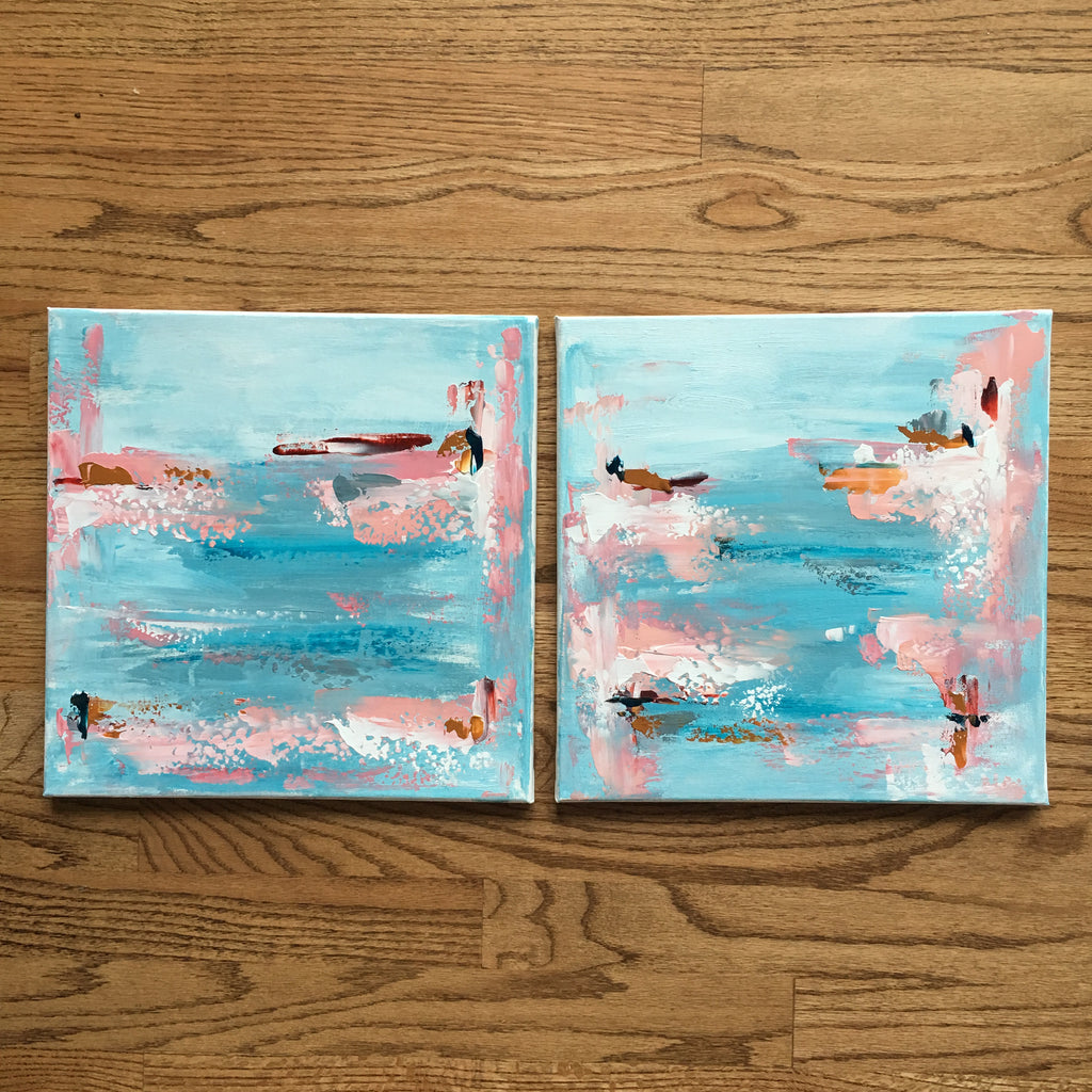 Mini Aqua Seascapes painting Emma Bell - Christenberry Collection