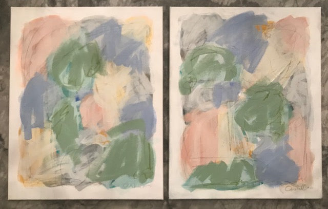 Naive Hues I and II painting Ashley Williams - Christenberry Collection