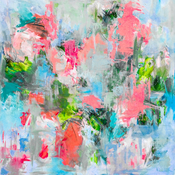 Bright Floral Frenzy painting Emma Bell - Christenberry Collection