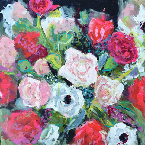 Bouquet of Pink painting Emma Bell - Christenberry Collection