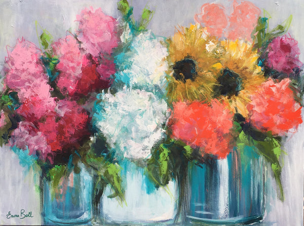 Flower Market II painting Emma Bell - Christenberry Collection