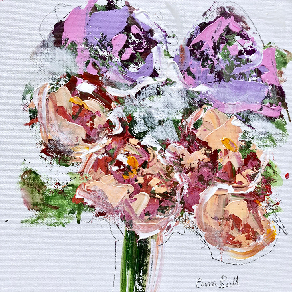 Lilac and Blush Flowers II painting Emma Bell - Christenberry Collection