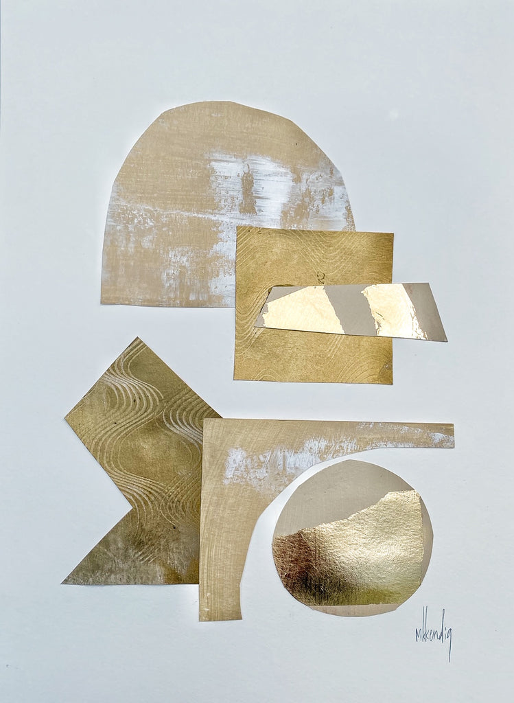 Gold Collage III painting Mary Kathryn Kendig - Christenberry Collection