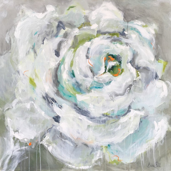 One White Rose painting Emma Bell - Christenberry Collection