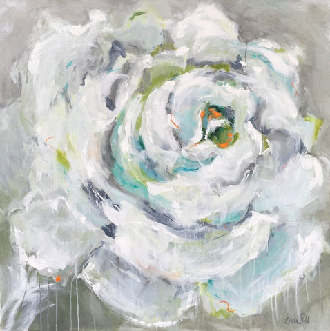 One White Rose painting Emma Bell - Christenberry Collection