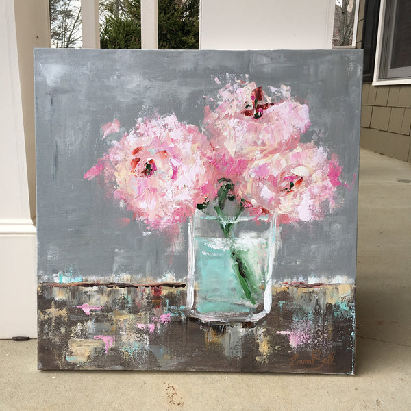 Peony Perfection painting Emma Bell - Christenberry Collection