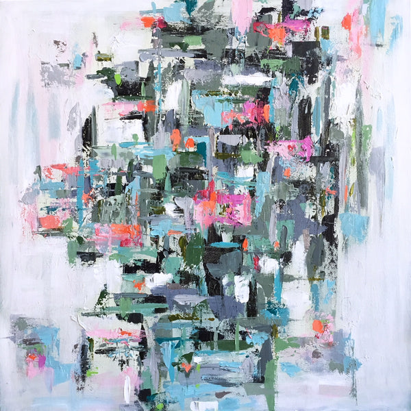 Blue Gray Garden Haze painting Emma Bell - Christenberry Collection