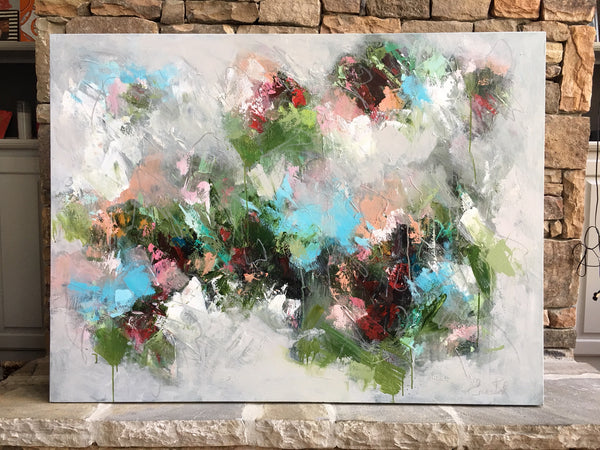 Rose Garden Abstract Giclee painting Emma Bell - Christenberry Collection