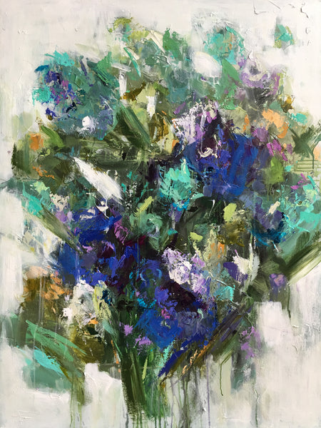 Iris in Bloom Giclee painting Emma Bell - Christenberry Collection