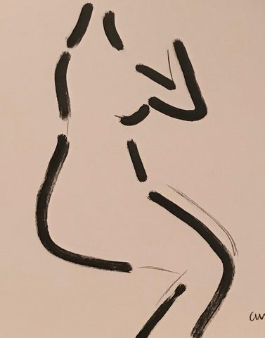 Minimalist Nude I painting Ashley Williams - Christenberry Collection
