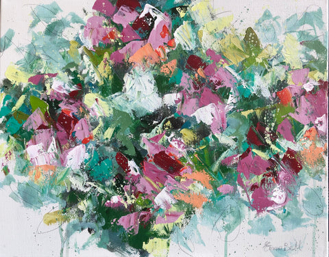 Red and Yellow Flowers for Mum painting Emma Bell - Christenberry Collection