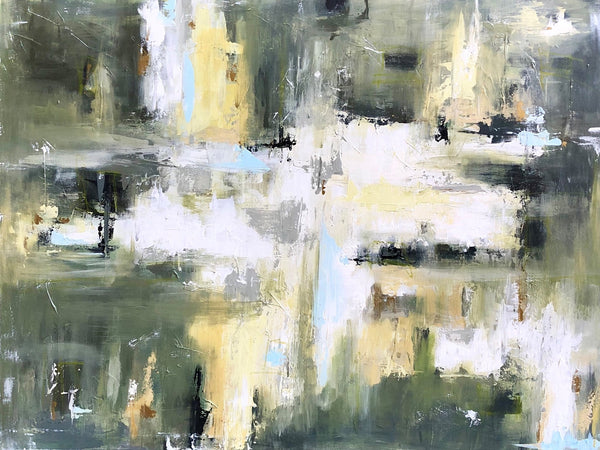 Green Gold Illusion painting Emma Bell - Christenberry Collection