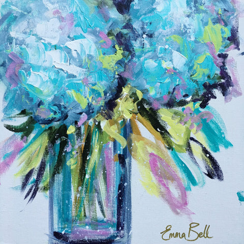 Mini Floral Hydrangeas painting Emma Bell - Christenberry Collection