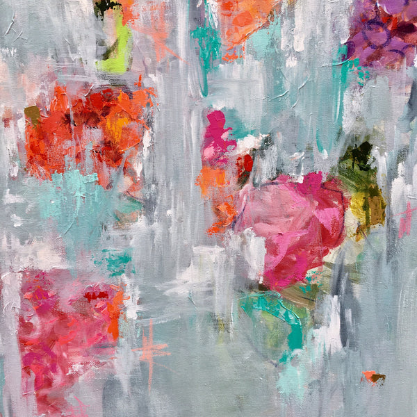 Bright Floral Abstract painting Emma Bell - Christenberry Collection