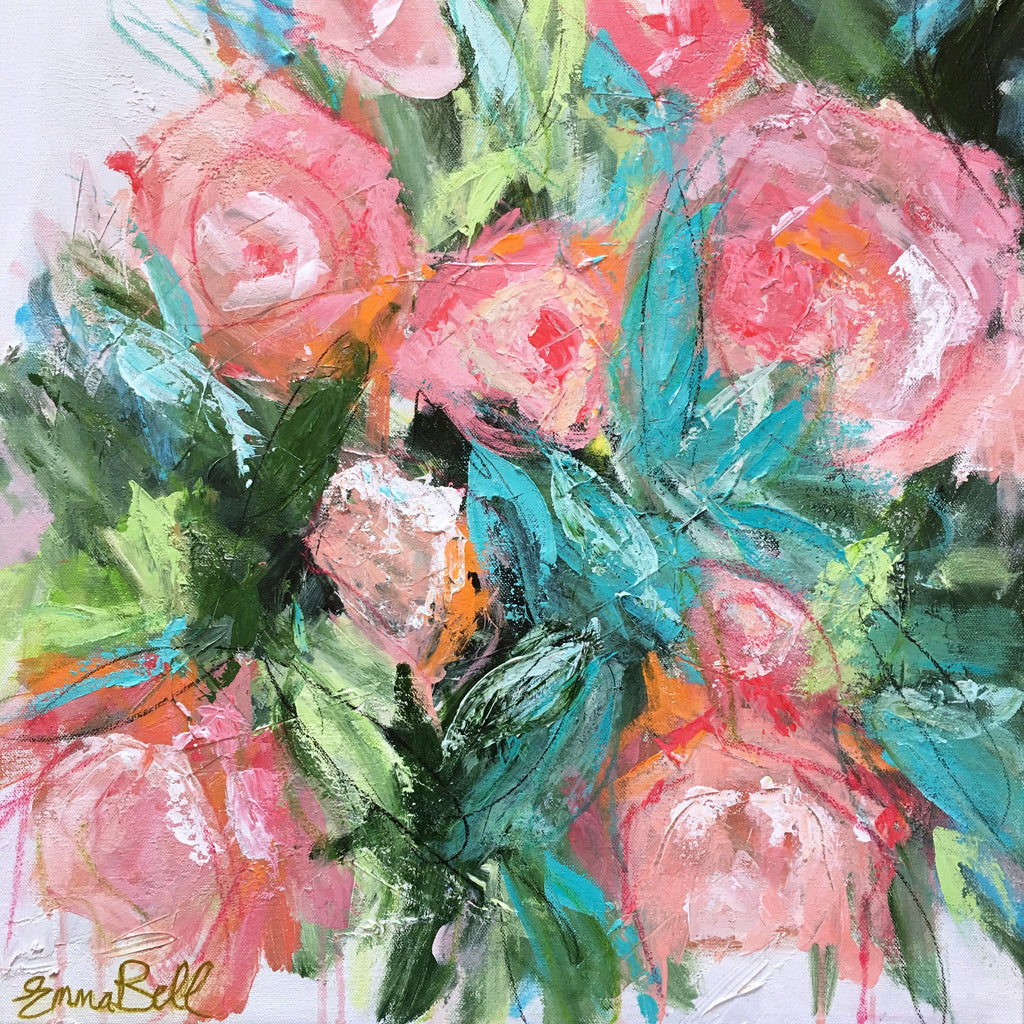Garden Peonies painting Emma Bell - Christenberry Collection