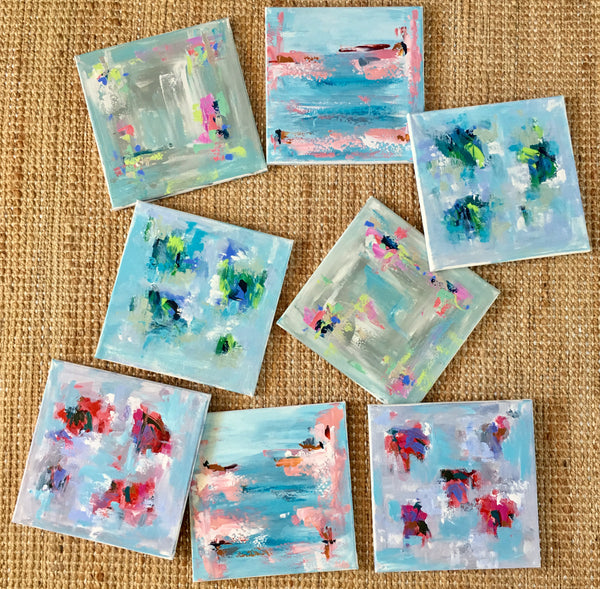 Summer Vibes Diptych painting Emma Bell - Christenberry Collection