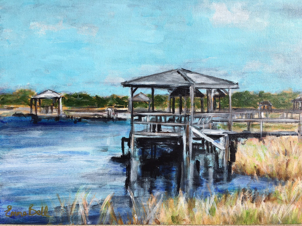 Pawleys Island on the Marsh painting Emma Bell - Christenberry Collection