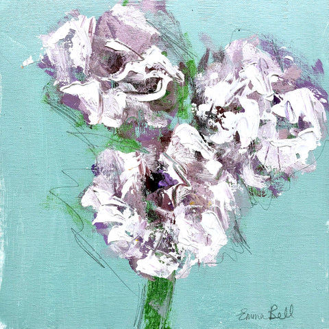 White flowers II painting Emma Bell - Christenberry Collection