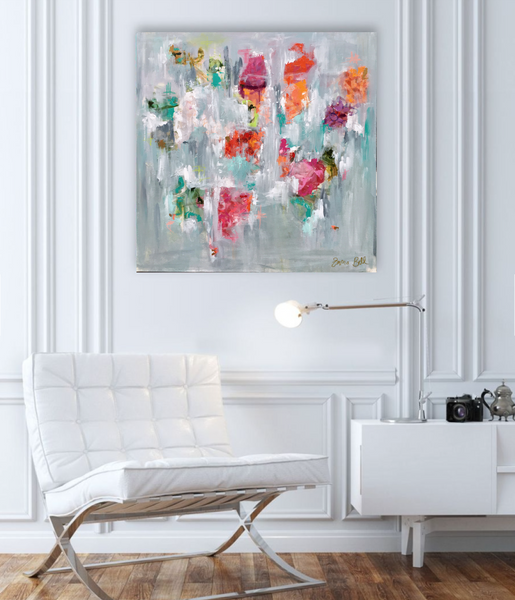 Bright Floral Abstract painting Emma Bell - Christenberry Collection