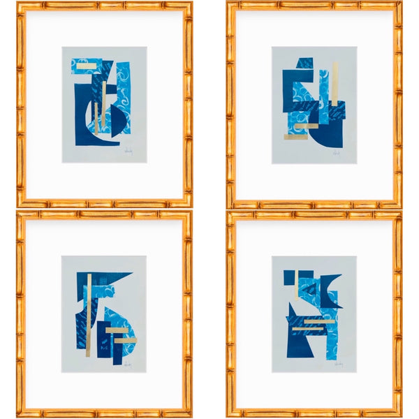 Blue Collage II painting Mary Kathryn Kendig - Christenberry Collection
