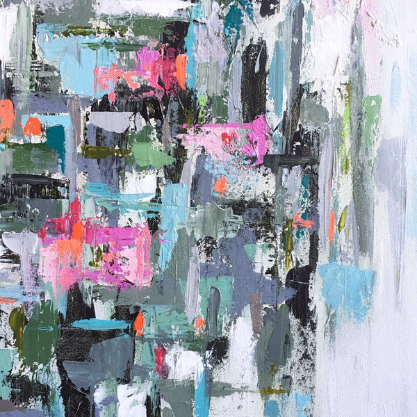Blue Gray Garden Haze painting Emma Bell - Christenberry Collection