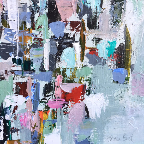 Muted Mint Intuition painting Emma Bell - Christenberry Collection